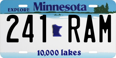 MN license plate 241RAM