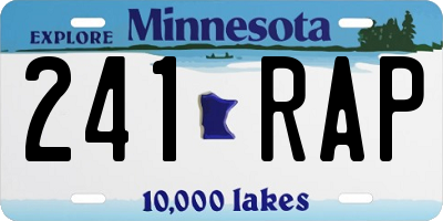 MN license plate 241RAP