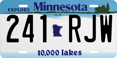 MN license plate 241RJW