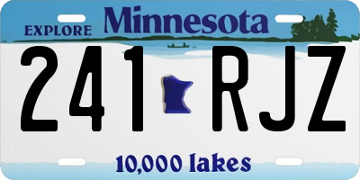 MN license plate 241RJZ