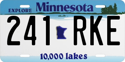 MN license plate 241RKE