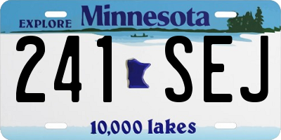 MN license plate 241SEJ