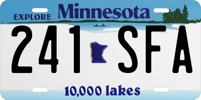 MN license plate 241SFA