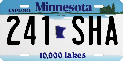 MN license plate 241SHA