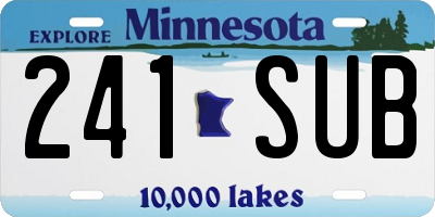 MN license plate 241SUB