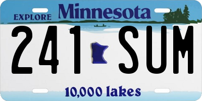 MN license plate 241SUM