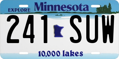 MN license plate 241SUW