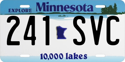 MN license plate 241SVC