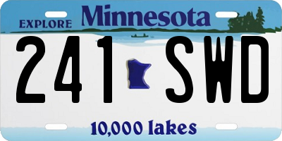 MN license plate 241SWD
