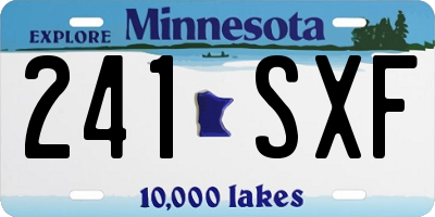 MN license plate 241SXF