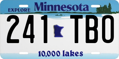 MN license plate 241TBO