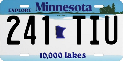 MN license plate 241TIU