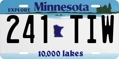 MN license plate 241TIW