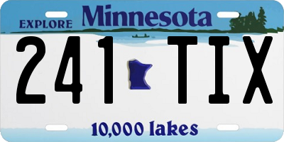 MN license plate 241TIX