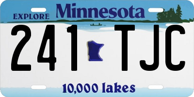 MN license plate 241TJC