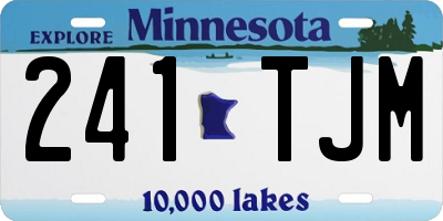 MN license plate 241TJM
