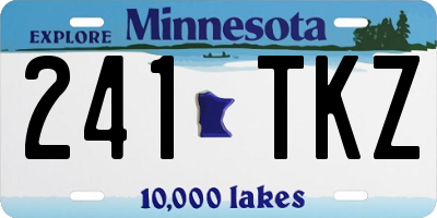 MN license plate 241TKZ