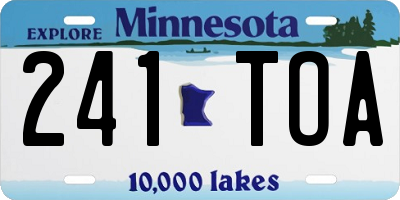 MN license plate 241TOA