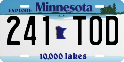 MN license plate 241TOD