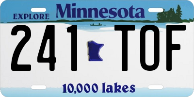 MN license plate 241TOF