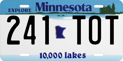 MN license plate 241TOT