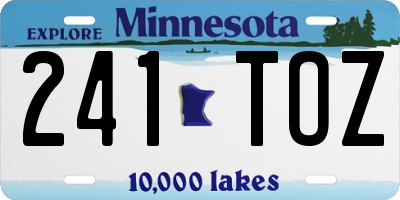 MN license plate 241TOZ