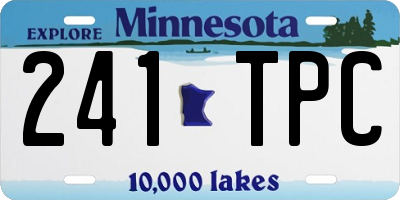 MN license plate 241TPC