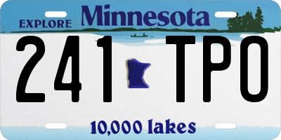 MN license plate 241TPO