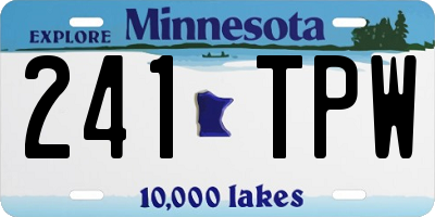 MN license plate 241TPW