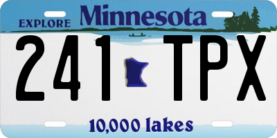 MN license plate 241TPX