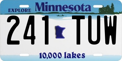 MN license plate 241TUW