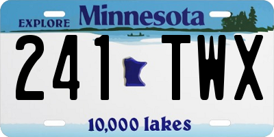MN license plate 241TWX