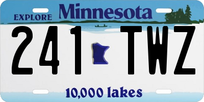 MN license plate 241TWZ