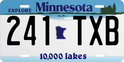 MN license plate 241TXB