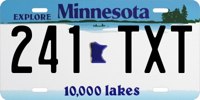 MN license plate 241TXT