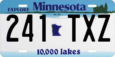 MN license plate 241TXZ