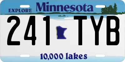 MN license plate 241TYB