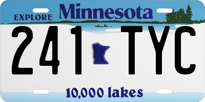 MN license plate 241TYC
