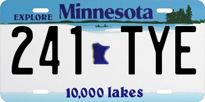 MN license plate 241TYE