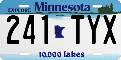 MN license plate 241TYX