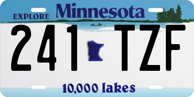 MN license plate 241TZF