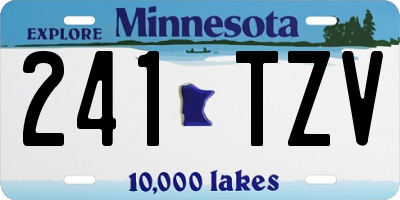 MN license plate 241TZV