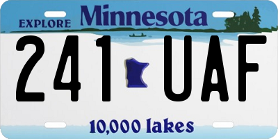 MN license plate 241UAF