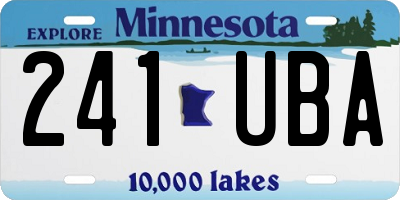MN license plate 241UBA