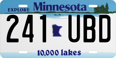 MN license plate 241UBD