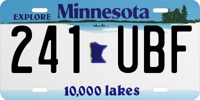MN license plate 241UBF