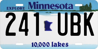 MN license plate 241UBK