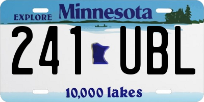 MN license plate 241UBL