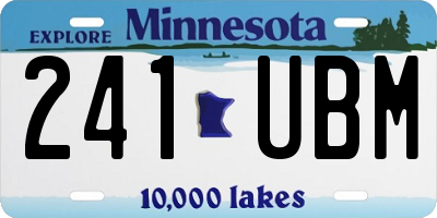 MN license plate 241UBM