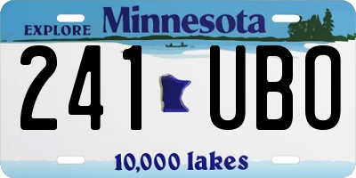 MN license plate 241UBO